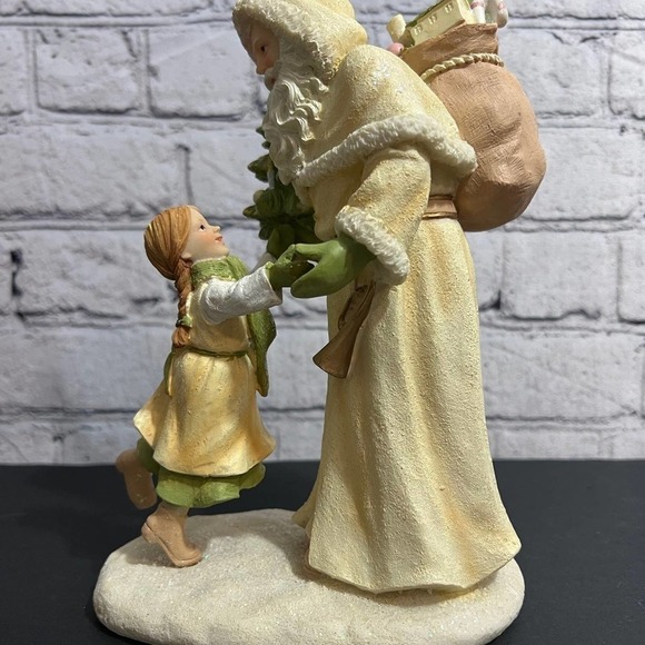 Santa And Girl White Sparkle‎ Father Christmas St Nicholas - Picture 3 of 12